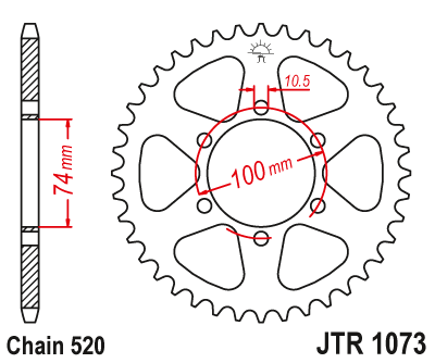 Звездочка ведомая JTR1073.46 зубьев