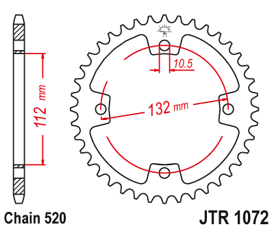 Звездочка ведомая JTR1072.36 зубьев