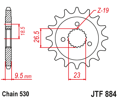 Звездочка ведущая JTF884.21 зубьев