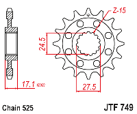 Звездочка ведущая JTF749.15 зубьев