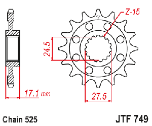 Звездочка ведущая JTF749.15 зубьев