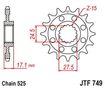 Звездочка ведущая JTF749.15 зубьев