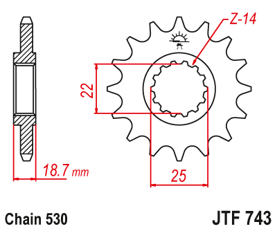 Звездочка ведущая JTF743.15 зубьев