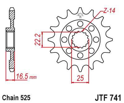 Звездочка ведущая JTF741.14 зубьев