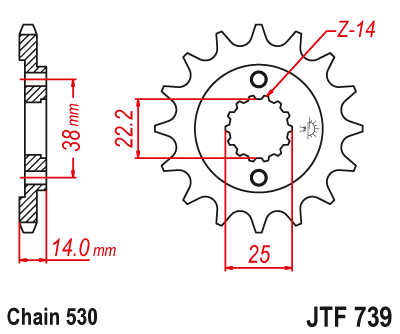Звездочка ведущая JTF739.15 зубьев