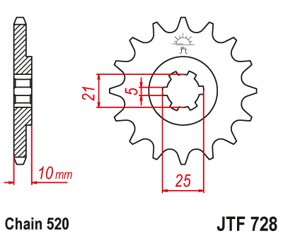 Звездочка ведущая JTF728.15 зубьев