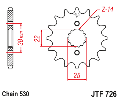 Звездочка ведущая JTF726.15 зубьев