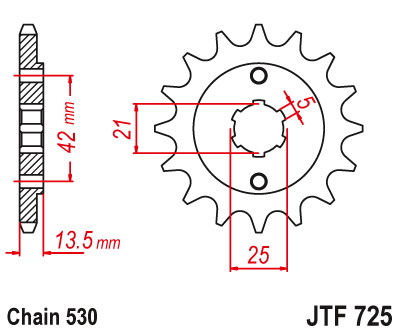 Звездочка ведущая JTF725.14 зубьев