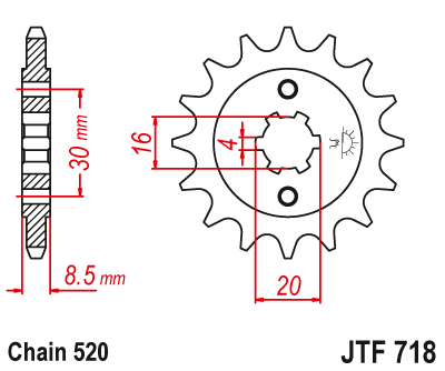 Звездочка ведущая JTF718.12 зубьев