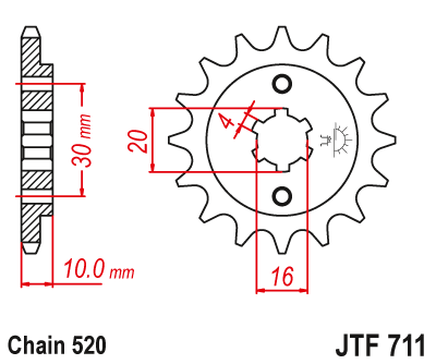 Звездочка ведущая JTF711.12 зубьев