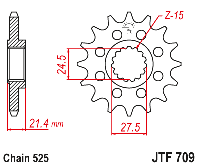 Звездочка ведущая JTF709.16 зубьев