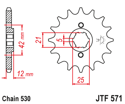 Звездочка ведущая JTF571.15 зубьев