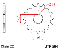 Звездочка ведущая JTF564.12 зубьев