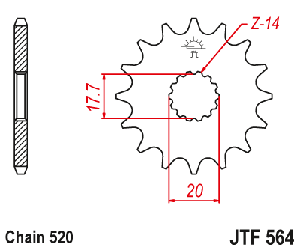 Звездочка ведущая JTF564.12 зубьев