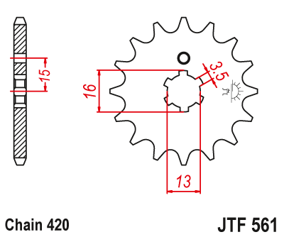 Звездочка ведущая JTF561.14 зубьев - фото 1 - id-p88881563