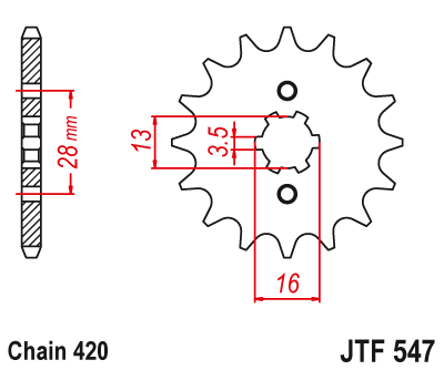 Звездочка ведущая JTF547.13 зубьев