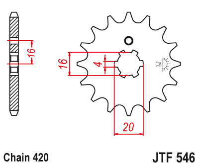Звездочка ведущая JTF546.12 зубьев