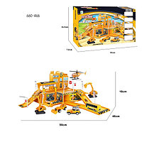 Игровой набор "Паркинг строительной службы" с автомобилями и вертолетом 660-A66