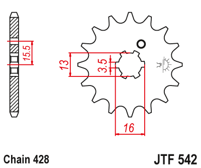 Звездочка ведущая JTF542.10 зубьев