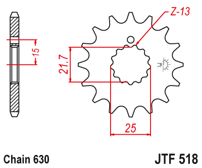 Звездочка ведущая JTF518.13 зубьев