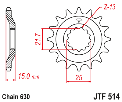 Звездочка ведущая JTF514.15 зубьев