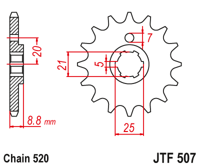 Звездочка ведущая JTF507.13 зубьев