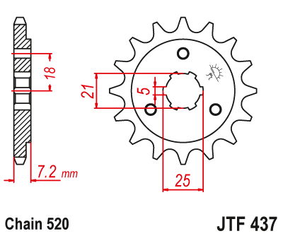 Звездочка ведущая JTF437.14 зубьев