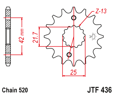 Звездочка ведущая JTF436.13 зубьев