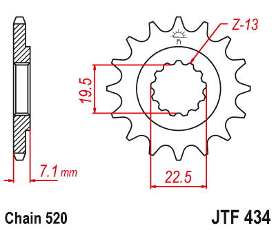 Звездочка ведущая JTF434.13 зубьев