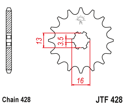 Звездочка ведущая JTF428.12 зубьев