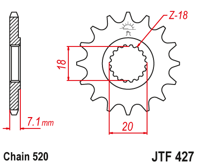 Звездочка ведущая JTF427.11 зубьев