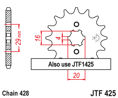 Звездочка ведущая JTF425.12 зубьев