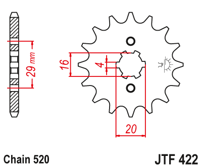 Звездочка ведущая JTF422.12 зубьев - фото 1 - id-p88881400