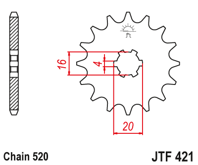 Звездочка ведущая JTF421.11 зубьев