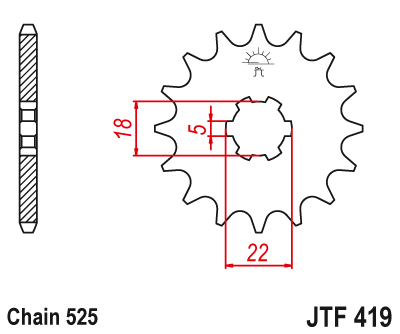 Звездочка ведущая JTF419.14 зубьев