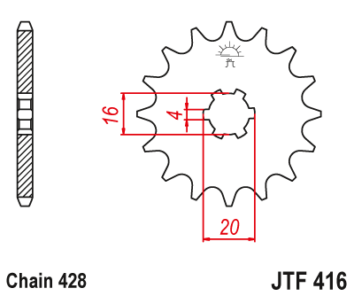 Звездочка ведущая JTF416.13 зубьев - фото 1 - id-p88881385