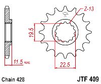 Звездочка ведущая JTF409.14 зубьев