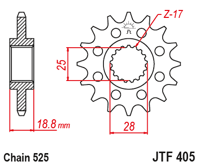 Звездочка ведущая JTF405.19 зубьев - фото 1 - id-p88881278