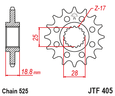 Звездочка ведущая JTF405.19 зубьев