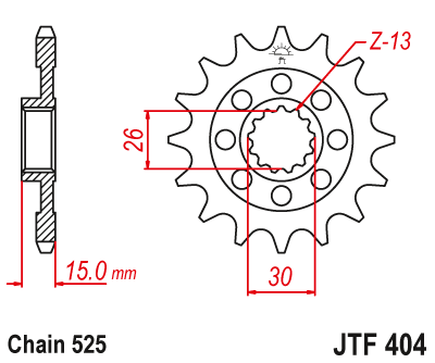 Звездочка ведущая JTF404.14 зубьев