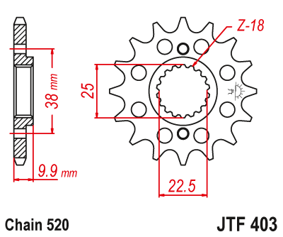 Звездочка ведущая JTF403.13 зубьев