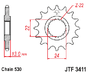 Звездочка ведущая JTF3411.16 зубьев