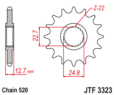 Звездочка ведущая JTF3323.22 зубьев