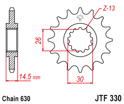 Звездочка ведущая JTF330.15 зубьев - фото 1 - id-p88881237