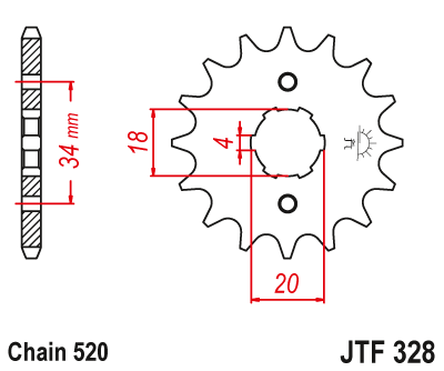 Звездочка ведущая JTF328.12 зубьев