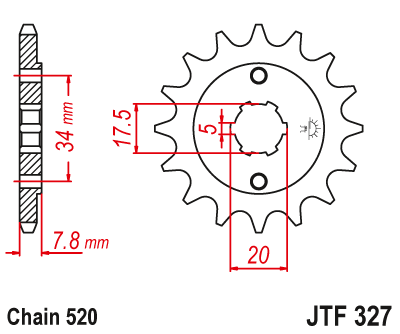 Звездочка ведущая JTF327.12 зубьев