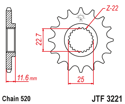 Звездочка ведущая JTF3221.10 зубьев