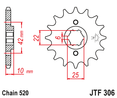 Звездочка ведущая JTF306.14 зубьев