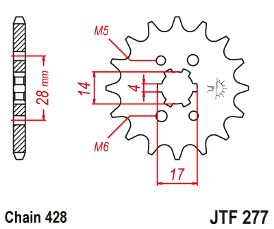 Звездочка ведущая JTF277.13 зубьев