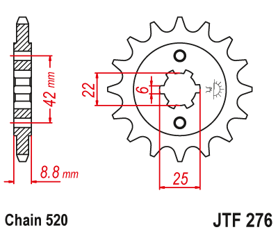Звездочка ведущая JTF276.15 зубьев